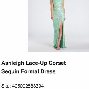 Sequin Corset Evening Gown - Mint